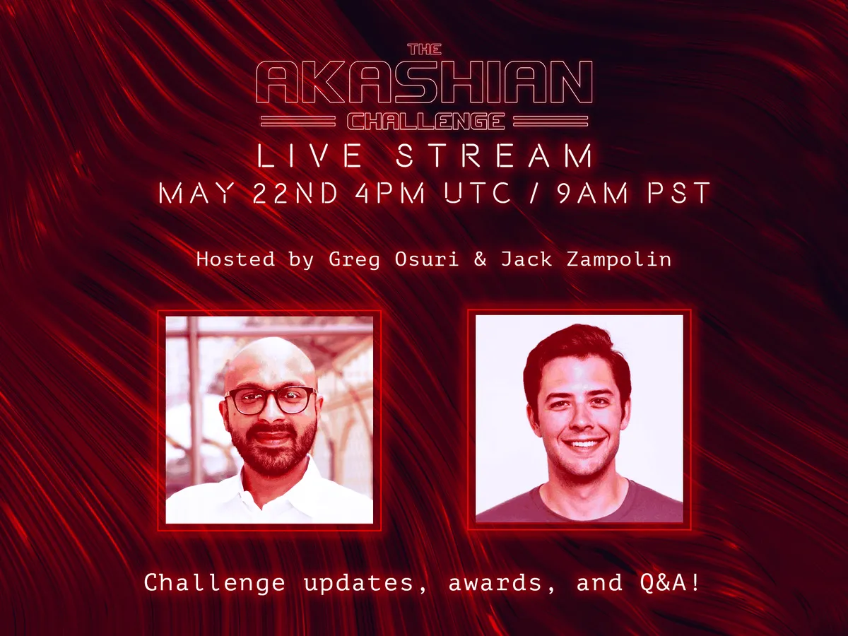 banner image for the post The Akashian Challenge Live Stream: This Friday May 22nd