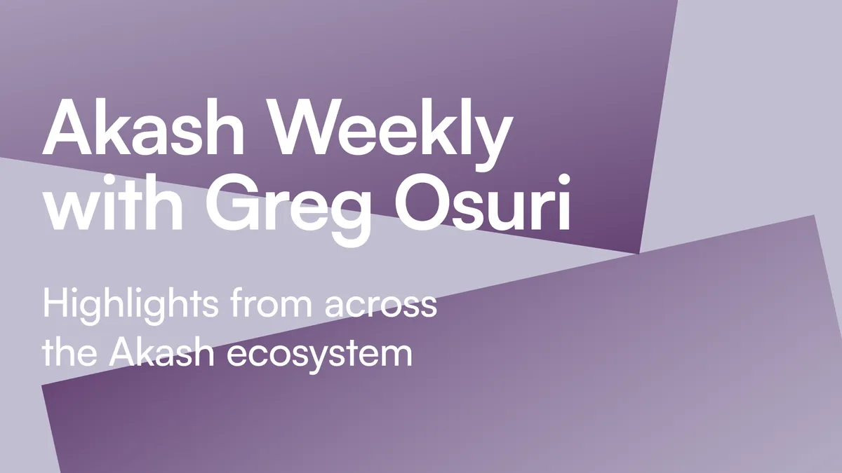 banner image for the post Akash Weekly With Greg Osuri: MASQ Network