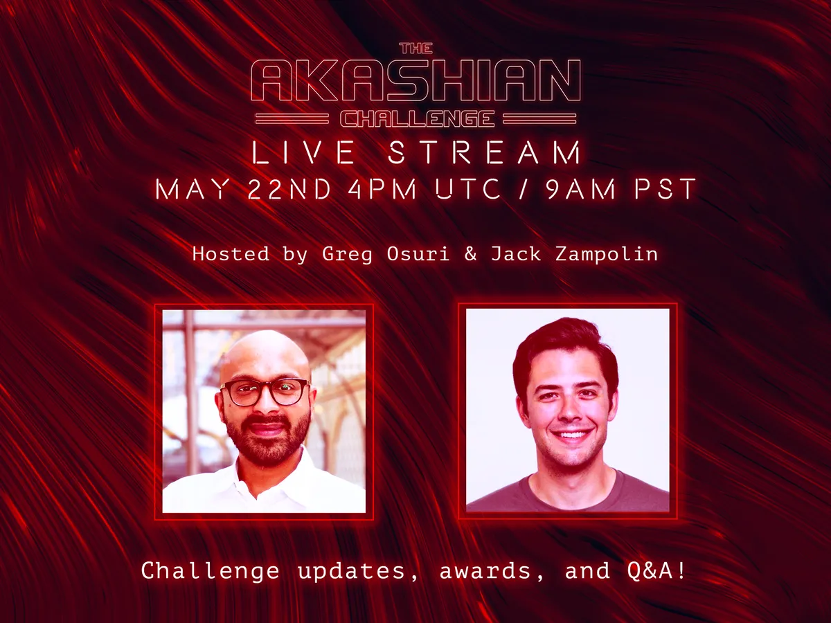 banner image for the post The Akashian Challenge Live Stream: This Friday May 22nd