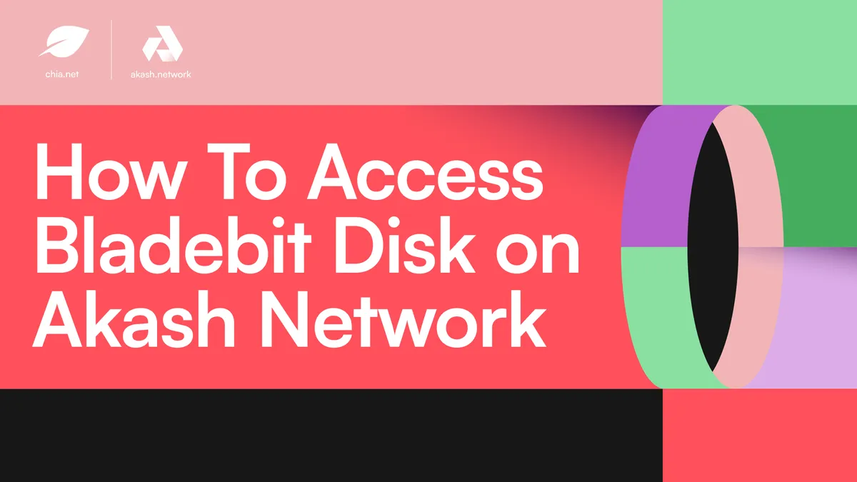 banner image for the post How To Access Chia’s Bladebit Disk on Akash Network