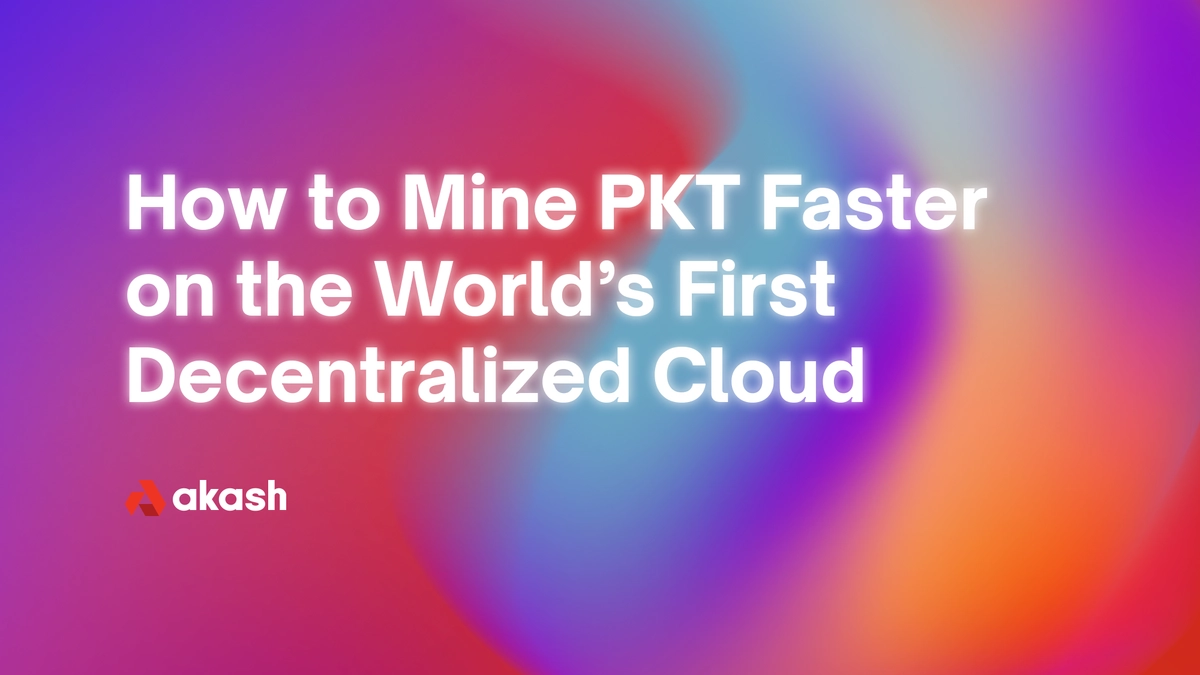 banner image for the post How to Mine PKT Faster on The World’s First Decentralized Cloud