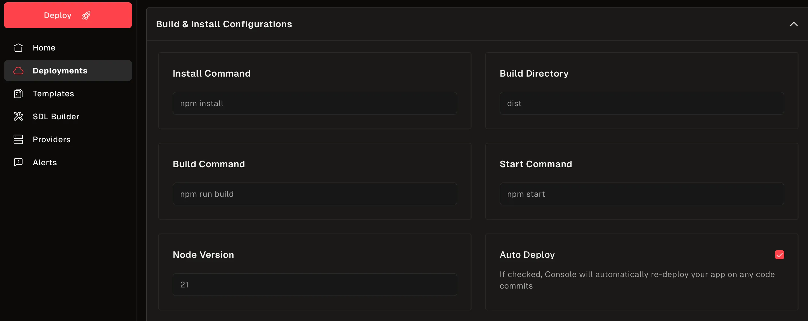 Deployment Configuration