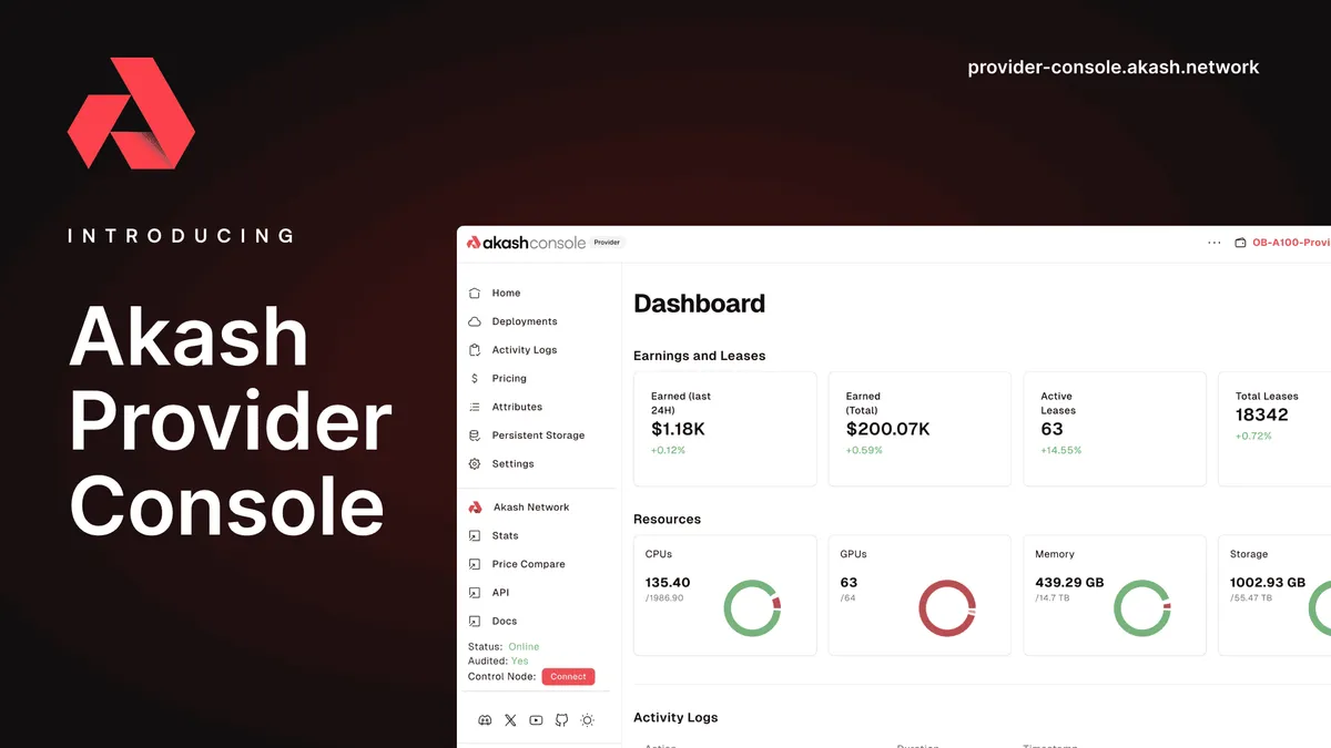 banner image for the post Introducing: Akash Provider Console