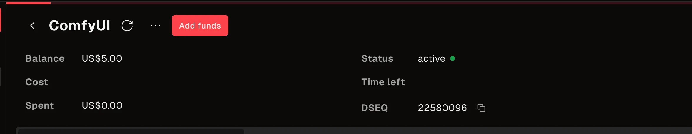 Deployment status and account balance