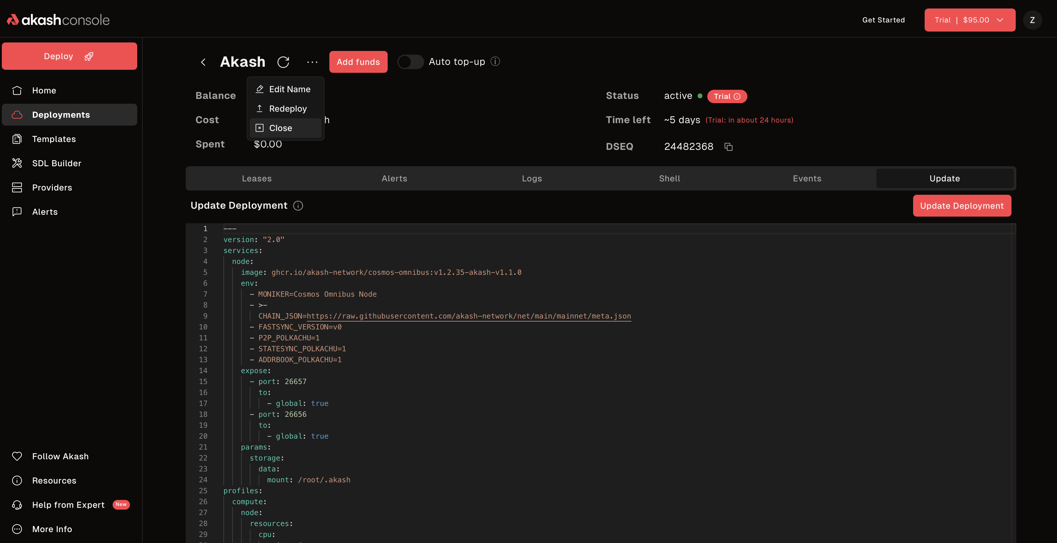 Deployment Close Confirmation